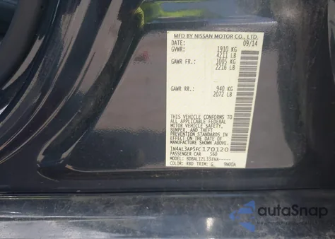 2015 Nissan Altima 2.5 Sv из США, поврежденный, VIN 1N4AL3AP5FC170120